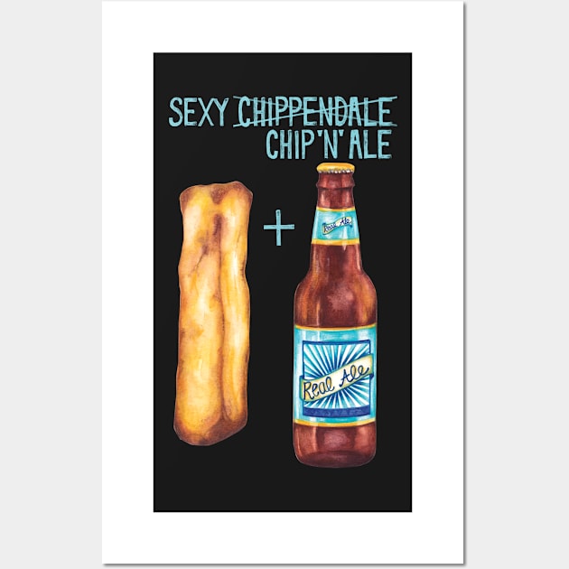 Cute Food Pun - Sexy Chip 'N" Ale Wall Art by AmandaDilworth